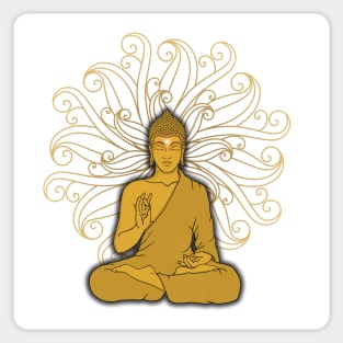 Mandala Golden Buddha Sticker